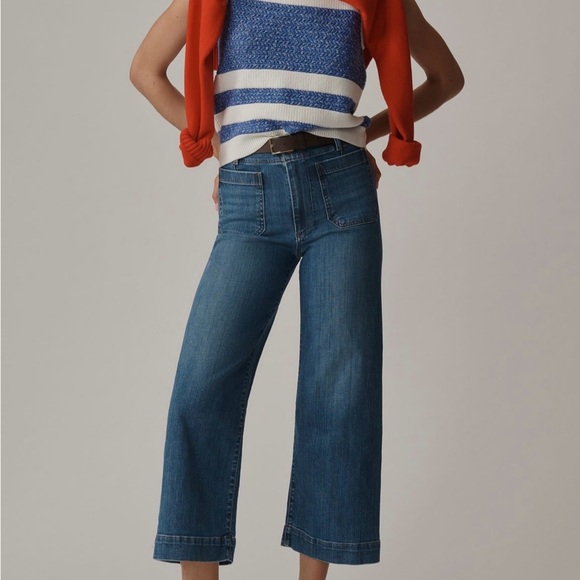 Anthro Maeve Colette Wide Leg Crop - Picture 1 of 4